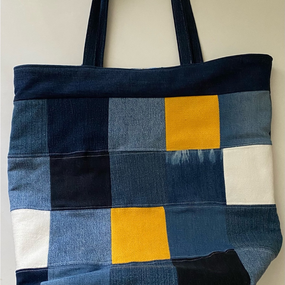 SOLD 🛍️ Large handmade denim tote bag - Picture 1 of 8